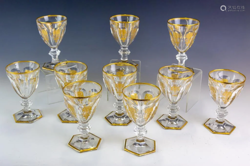 Set of 10 Baccarat EMPIRE Crystal Water Goblets