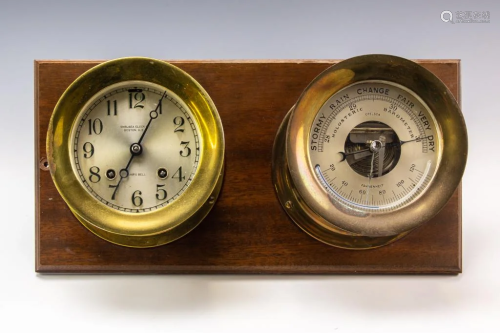 Chelsea Ships Bell Clock Barometer Brass Mounted