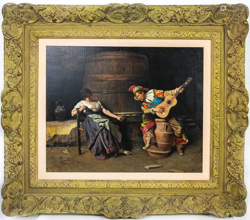 Arnaldo Casella Tamburini Sr. Antique Oil Paint…