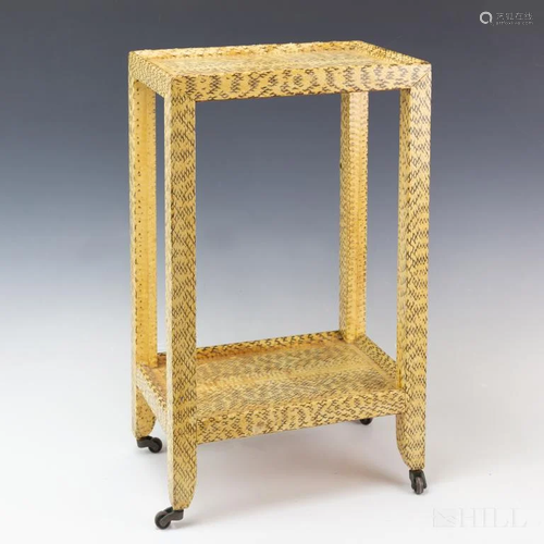 Snakeskin Telephone Table Attributed Karl Springer