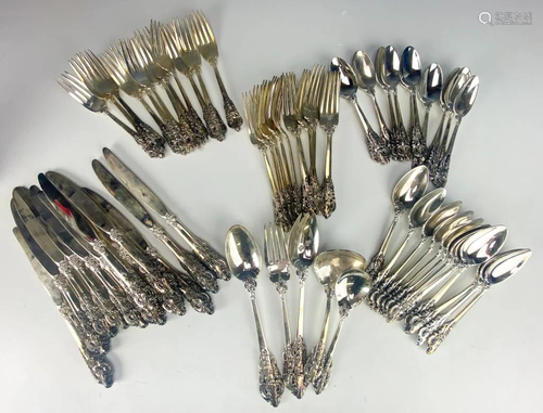 Service 12 Godinger Baroque Silver Plated Flatware