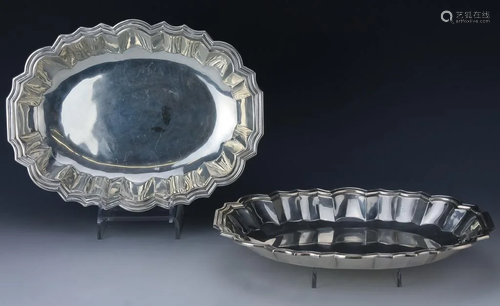 Pair Ortega Sterling Sliver Vegetable Bowls 1640g