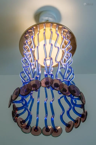 Ettore Sottsass Italian Murano Glass Chandelier