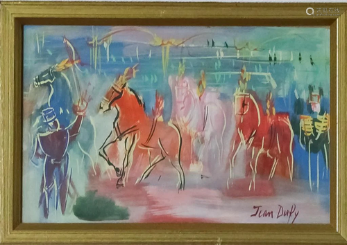 Jean Dufy Original Gouache Horse Parade Painting