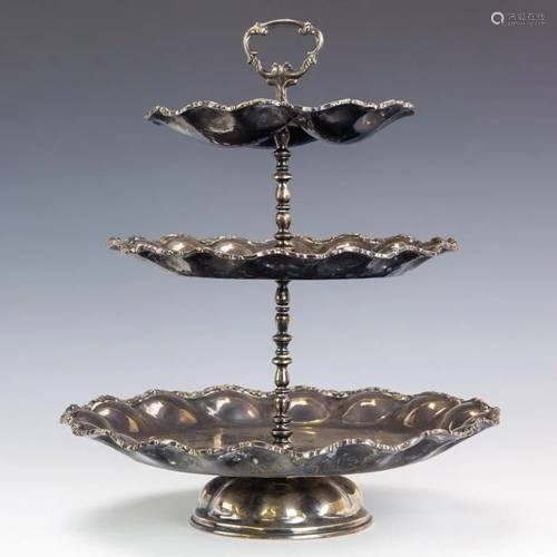 Sterling Silver 3 Tier Server Plata Mexico 2960g