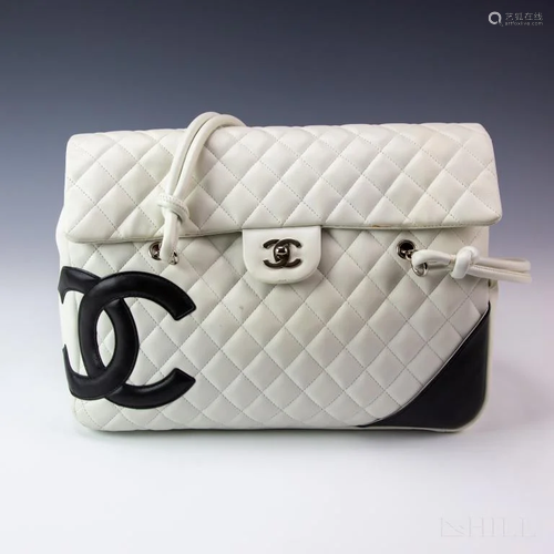 Chanel White Quilted Leather Cambon Flap Bag Purse