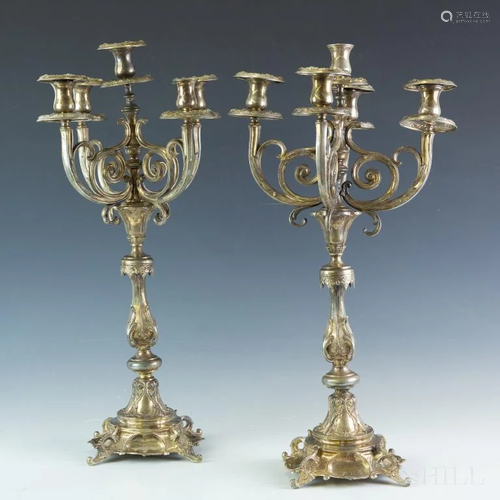 Antique Continental .750 Silver Candelabras 1926g