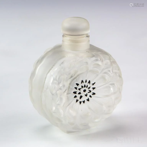 Lalique France Crystal Dahlia No 4 Perfume Bottle