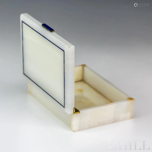 Henry Griffith & Sons Onyx Lapis Cigarette Box