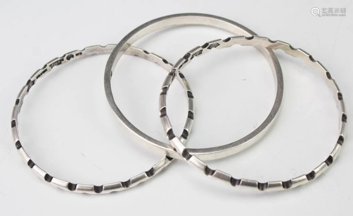 Antonio Pineda Mexican 970 Silver Bangle Bracelets