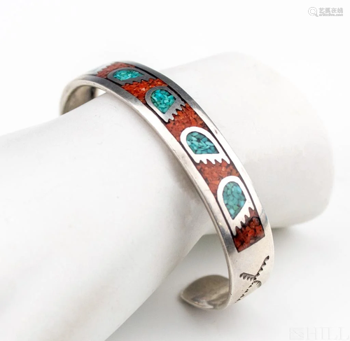 VTG Native American Navajo Bear Claw Cuff Bracelet