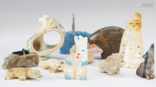 11 Native American Inuit Carved Animal Fetishes