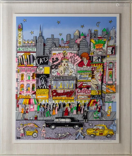 Charles Fazinno b1955 To Broadway 3-D Serigraph