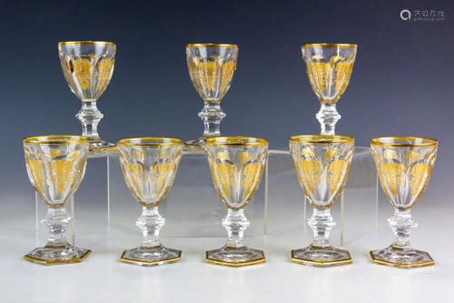 Set 8 Baccarat EMPIRE Crystal White Wine Goblets