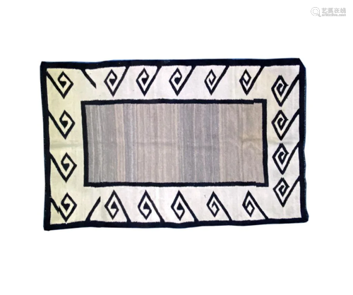 Three Color Native American Hand Woven Rug C…