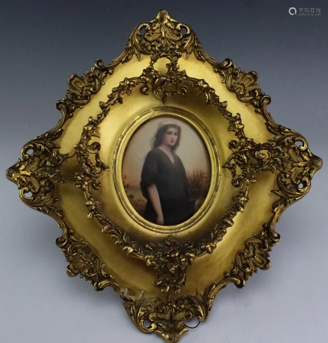 KPM Berlin Porcelain Style Portrait Plaque of Ruth