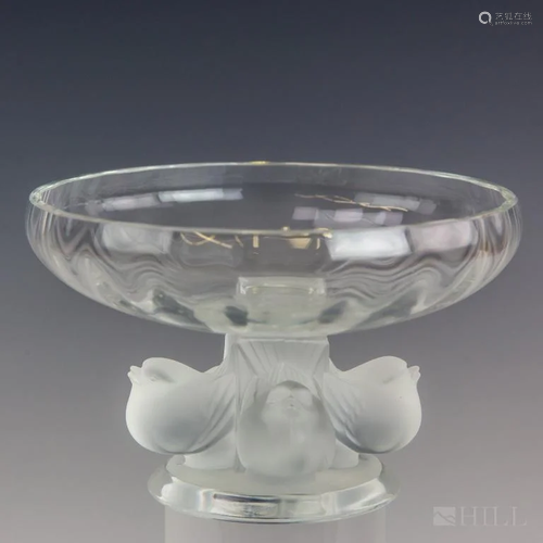 Lalique Nogent Crystal Compote Centerpiece Bowl