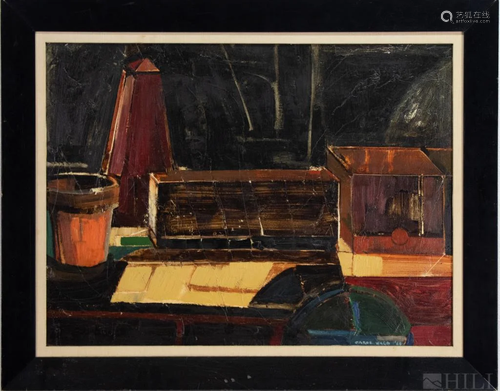 Carol Wald MCM Oil On Panel Still Life Painting