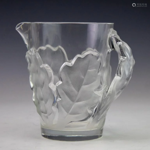 Lalique Chene French Frosted Crystal 80oz Pitcher