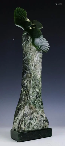 Lyle Sopel (Canadian, b.1951) Jade Eagle Sculpture