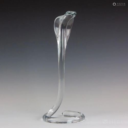 Daum Nancy French Crystal Cobra Snake Sculpture