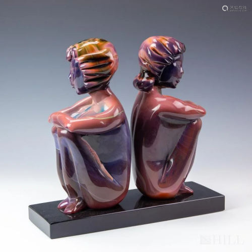 Dino Rosin Murano Calcedonia Glass Kids Sculpture