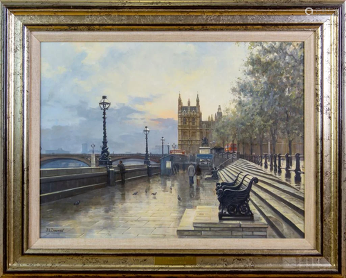 John Chapman 1946- English Cityscape Oil Painting