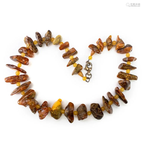 Natural Baltic Honey Amber Nugget Necklace 180gr