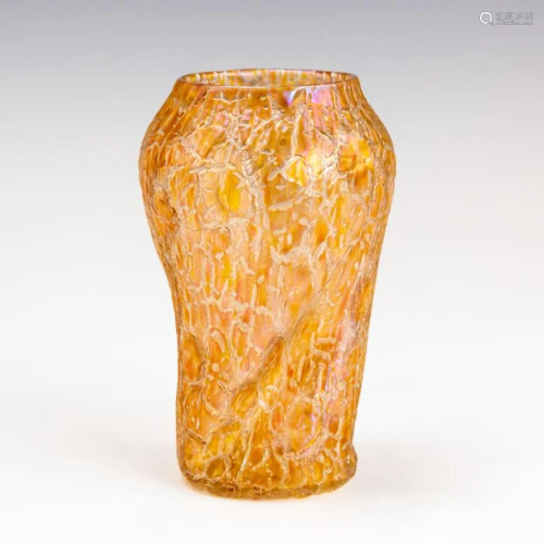 Loetz Iridescent Crackle Phanomen Art Glass Vase