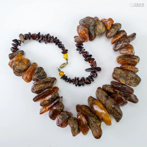 Natural Baltic Honey Amber Nugget Necklace 215gr