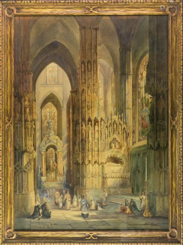 Henry Roderick Newman Cathedral Watercolor