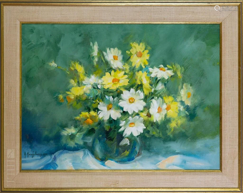 Antonis Karafyllakis 1908-1983 Floral Oil Painting