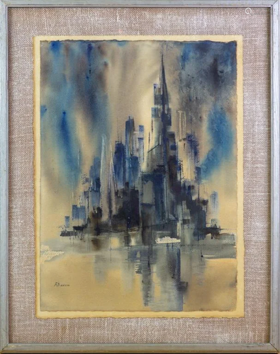 Ann Keenan 1904-1982 American Cityscape Painting