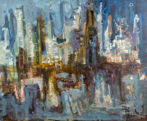 Ann Keenan 1904-1982 American Cityscape Painting