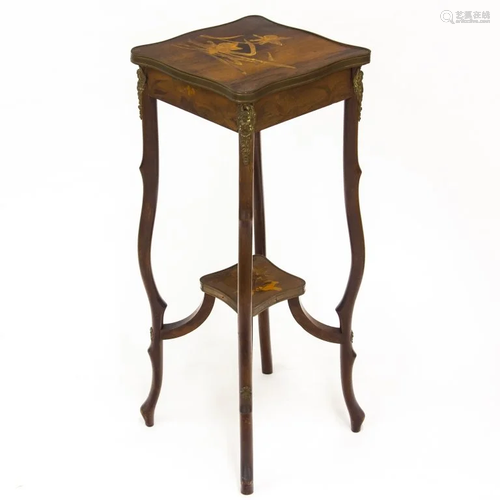 Art Nouveau RJ Horner Inlaid Wood Plant Stand