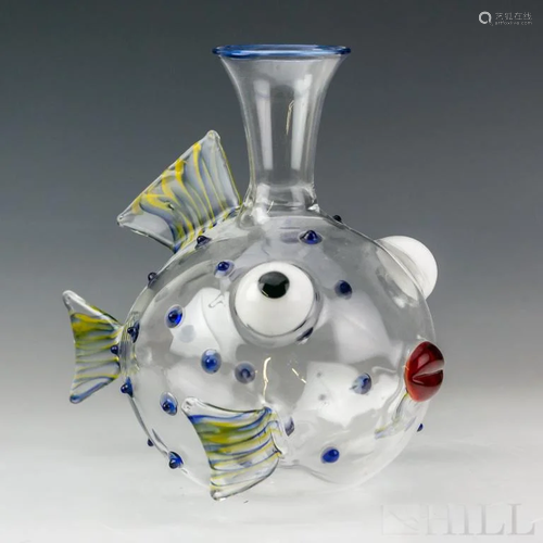 Massimo Lunardon Italian Art Glass Fish Carafe