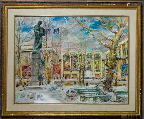 Kamil Kubik Pastel Met Opera New York Cityscape