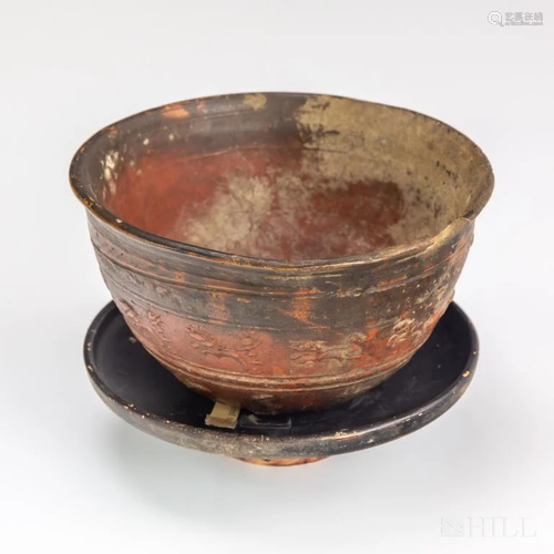 Ancient Roman Greek Campanian Bowl & Under Plate