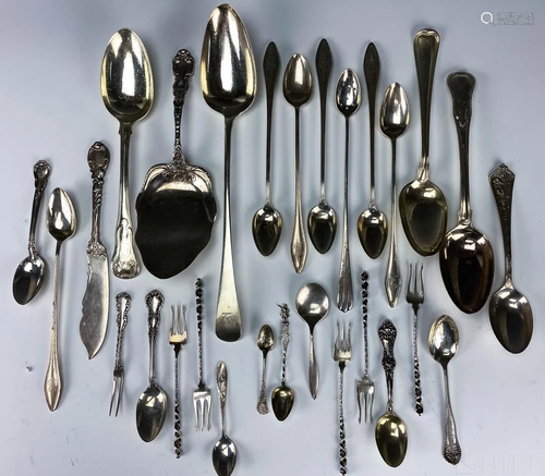 LOT of 29 Sterling Silver Antique Flatware 1000gr