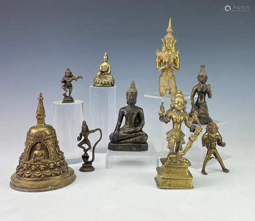 LOT 9 Metal Brass Tibetan Asian Buddha Figures