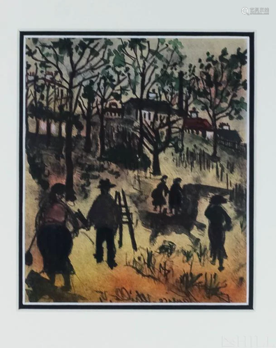 MCM Maurice Utrillo French Figural Landscape Litho