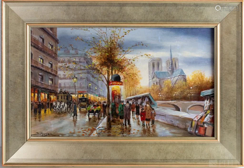 Jan Meijer 20c Dutch Paris Street Scene Painting