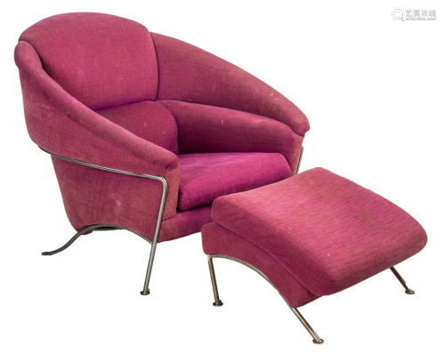 Milo Baughman Thayer Coggin Lounge Chair w Otto…