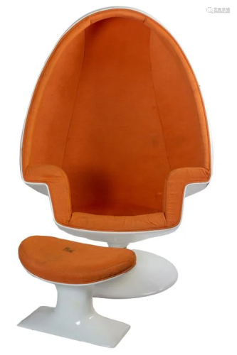 Lee West Mid Century Modern Alpha Egg Chair Stool