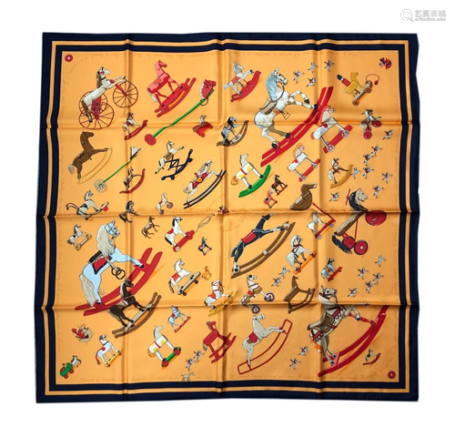 Hermes Orange Raconte Moi Le Cheval Carre Scarf