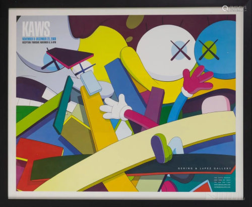 KAWS Gering Lopez Gallery Exhibition Poster FRAM…