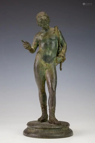 Giovanni Varlese Italy Narcissus Bronze Sculpture