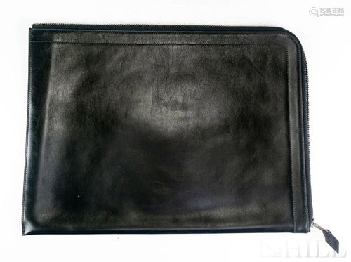 Vintage Hermes Black Leather Document Holder