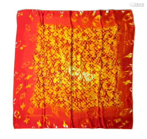 Louis Vuitton LV Contemporary Orange Silk Scarf