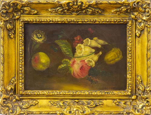 Old Artist Signed Floral Still Life Oil Painting